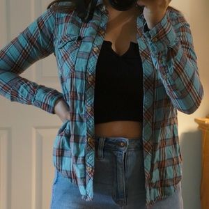 Blue and brown flannel